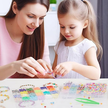 Girls Bracelet Making Kit,Friendship Bracelet Kit Gifts for Teen Girls,Clay Beads&Glass Seed Beads&Pony Beads with Charms,Art and Craft Gifts for Christmas,Toys for Teens