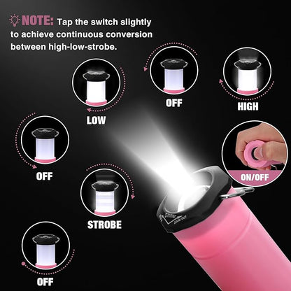 EverBrite 2-in-1 Mini Lanterns and Flashlights, Zoomable Flashlight Lantern Combo with 3 Modes, Camping Essentials, 2PC Battery Powered Lantern for Hurricane, Hiking, Home, Emergency