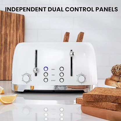Roter Mond 4 Slice Toaster Retro Stainless Steel