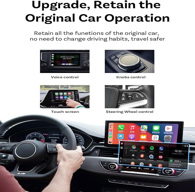 Wireless Carplay Adapter for Jeep Wagoneer 2022 2023 2024, 2 in 1 Android Auto/Carplay Wireless Adapter Auto Reconnect Accessories