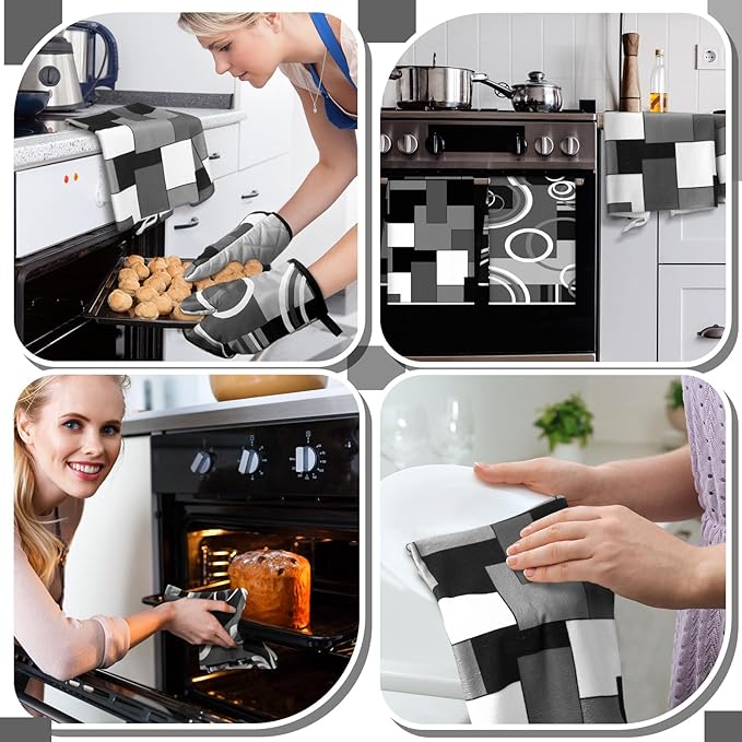 Jingmore 6 Pcs Kitchen Decor Set Accessorie Farmhouse Kitchen Towels Pot