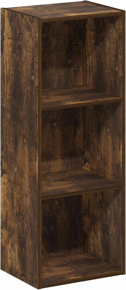 Furinno LUDER Book Shelf, 3-Cube Bookshelf, Bookcase