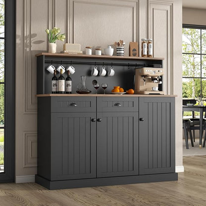 Sideboard Buffet Cabinet with 2 Drawers, Farmhouse Kitchen Pantry with