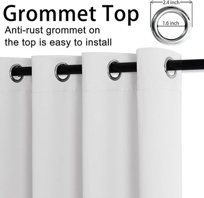 JIUZHEN Greyish White Blackout Curtains