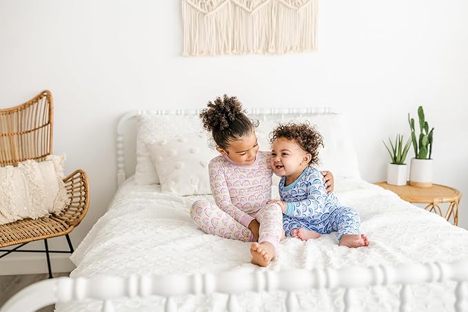 Little Sleepies Two-Piece Pajama Set for Boys & Girls, Soft Viscose from Bamboo Toddler Pajamas for Kids, Family Matching PJs