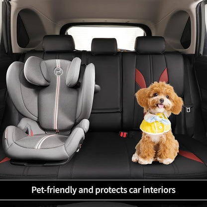 EKR Rav4 Seat Covers Custom Fit for Toyota Rav4 (Hybrid) Woodland/Limited 2026, Leather Car Seat Cover Full Set for SUV,Faux Leather(Black +Burgundy)