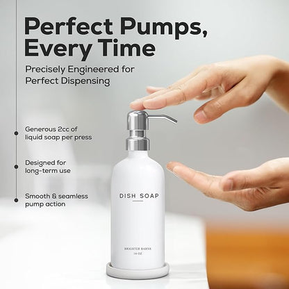 White Glass Dish Soap Dispenser