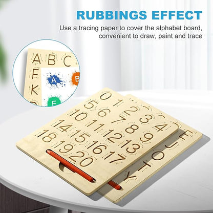 Learn to Write - Number & Letter Tracing Boards for Kids Ages 3-8 Wooden Alphabet Learning Montessori 3 Year Old Toddler Writing Tools Beginners - Homeschool Preschool Classroom Must Haves