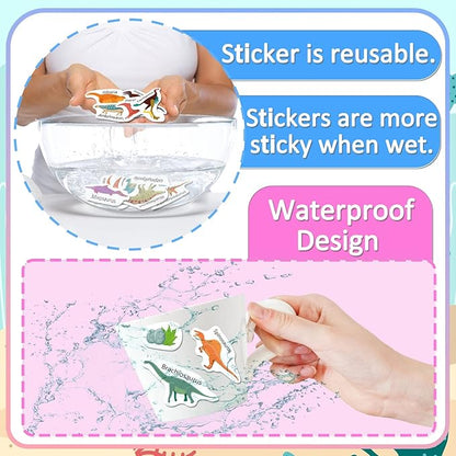 Reusable Sticker Book for Toddlers, Sticker Books for Toddlers 3+ Years, Airplane Travel Essential for Kids, Stickers for Kids (Dinosaurs)