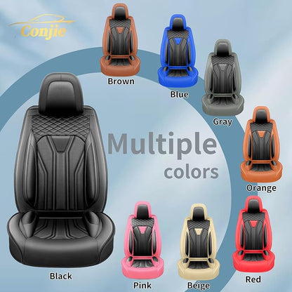 Fit Gladiator Car Seat Covers for Jeep Gladiator 2020-2025 2026 -Full Set Premium Leather, Waterproof & Breathable，All-Weather Seat Cushion Protecto & Airbag Compatible, 5 Seats All Black