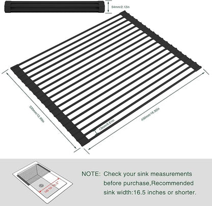HANZENMA Roll Up Dish Drying Rack Over The Sink Kitchen Roll Up Sink Drying