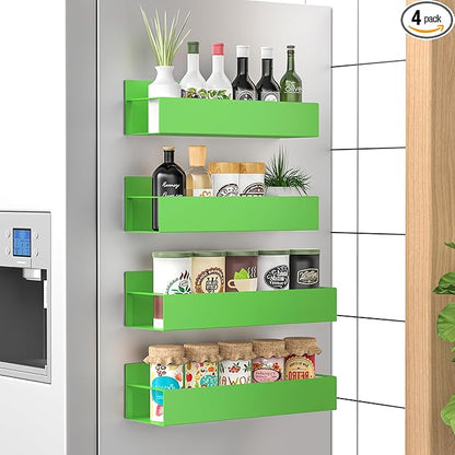 HuggieGems 4 Pack Magnetic Spice Storage Rack Organizer
