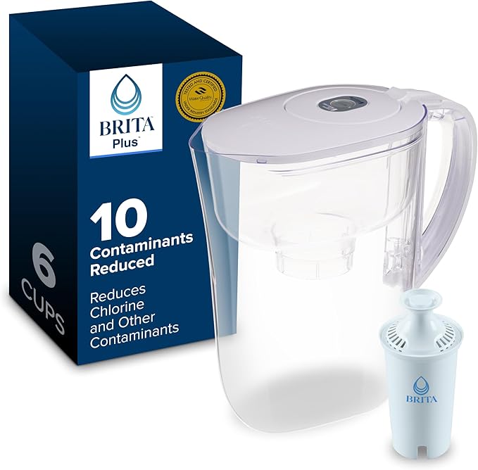 Brita Small 6 Cup Water Filter Pitcher, 1 BritaPlus Filter