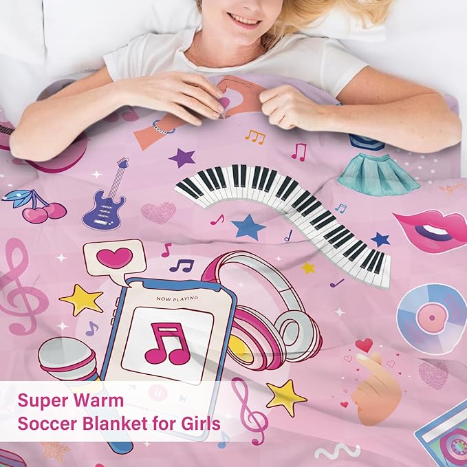 Music Fans Blanket, Flannel Purple Blanket, Singer Gifts for Sofa Bedding Music Fans Party, Singer Throw Beding 50"*60"