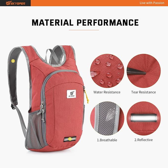 SKYSPER Small Daypack 10L Hiking Backpack Packable Lightweight Travel Day Pack for Women Men