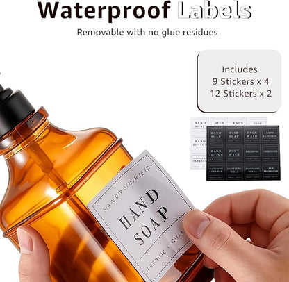 Amber Glass Soap Dispenser