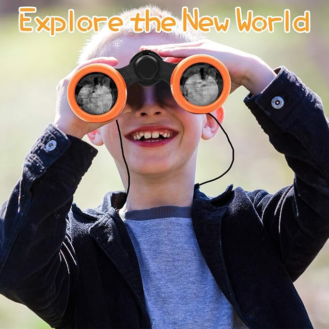 Scotamalone Kids Binoculars Shock Proof Toy Binoculars Set for Age 3-12 Years Old Boys Girls Bird Watching Educational Learning Hunting Hiking Birthday Presents