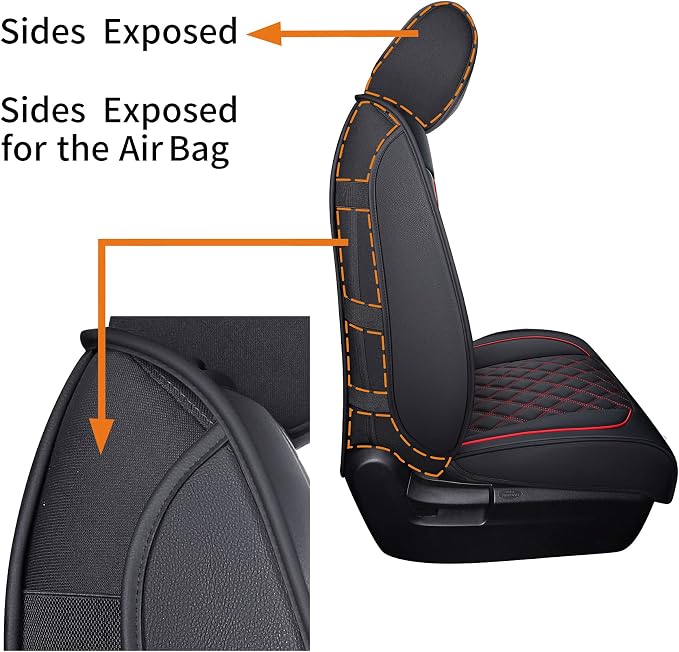 YIERTAI Trucks Seat Covers Compatible with 2008-2023 2024 2025 2026 Toyota Tundra SR5 Crewmax Double Cab Crew Extended Cab Pickup Waterproof Leather Seat Protectors(5 PCS Full Set/Black-Red)