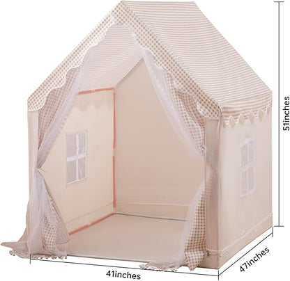 Kids Play Tent Children Tent with a String of Star Lights Boys Girls Indoor Princess Toy House Outdoor Picnic Small House Children Birthday Gift