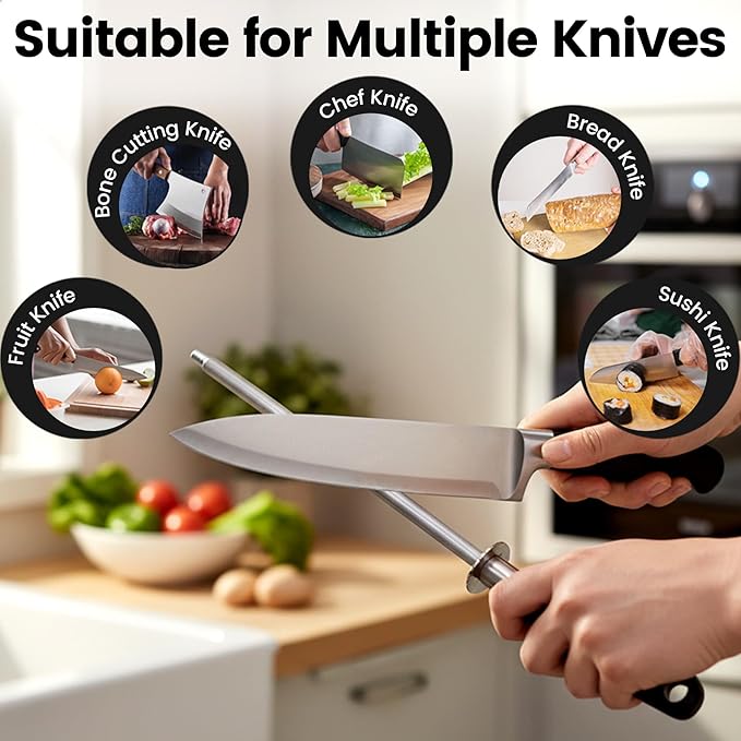 Kitchen Knife Sharpener Rod, Fast Sharpening Professional Blade Sharpener
