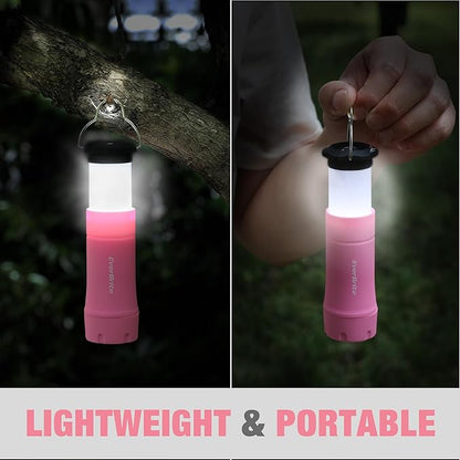 EverBrite 2-in-1 Mini Lanterns and Flashlights, Zoomable Flashlight Lantern Combo with 3 Modes, Camping Essentials, 2PC Battery Powered Lantern for Hurricane, Hiking, Home, Emergency