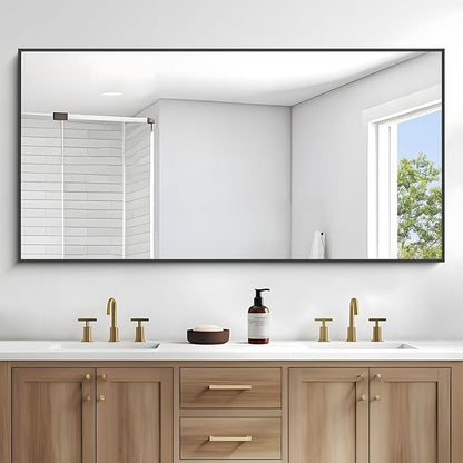 Black Bathroom Mirror for Wall, 72x36 Inch Rectangle Mirrors