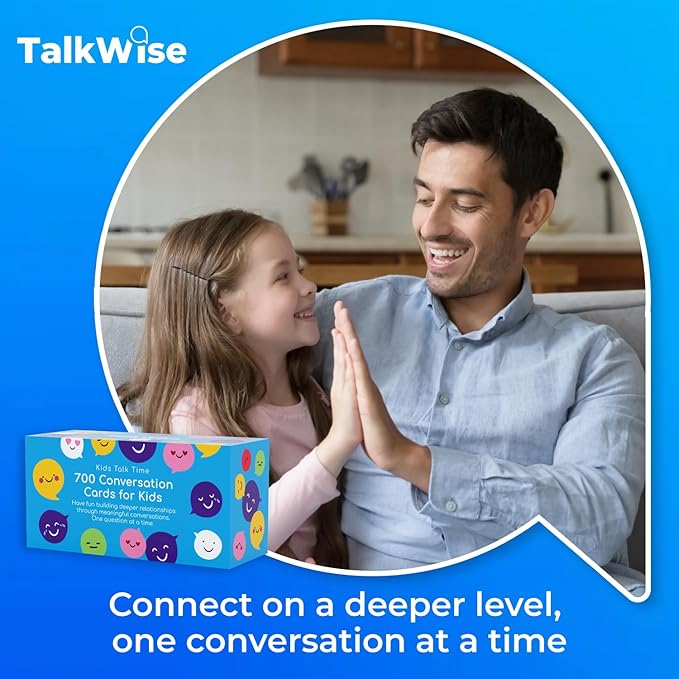 700 Conversation Cards for Kids, Fun Kids Conversation Starter Cards for Kids, Teens, Family Night, Dinner, Play Conversation Games, Color-Coded Across 6 Topics, Take Anywhere