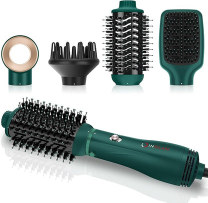 IG INGLAM Hair Dryer Brush, 4-in-1 Detachable Blow Dryer Brush, Ionic Diffuser