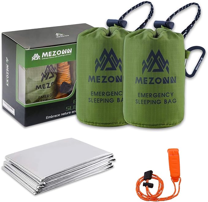 Emergency Sleeping Bag Survival Bivy Sack Use as Emergency Blanket Lightweight Survival Gear for Outdoor Hiking Camping Keep Warm After Earthquakes, Hurricanes and Other disasters
