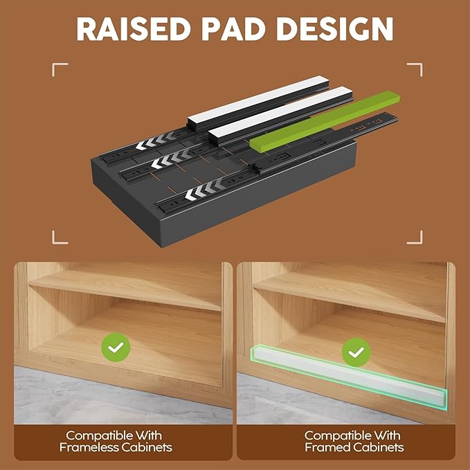 Seinloes 2 Pack Expandable Pull Out Cabinet Organizer 21" Deep
