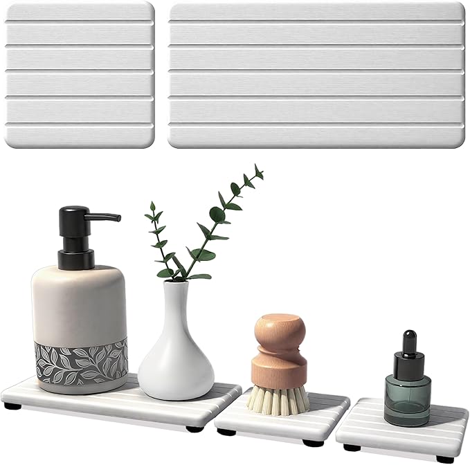 3PCS Stone Drying Tray, Stones Soap Trays, Water Absorbing Stone Tray