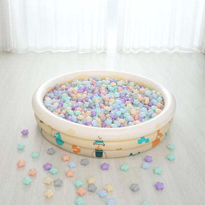 GOGOSO 100 Ball Pit Balls Star Bals - Pink Soft Plasticballs Phthalate Free BPA Free Playballs for Ballpool Birhtday Party Girls Kids with Storage Bag, 2.15inches
