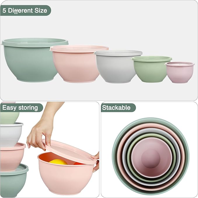 Greentainer Plastic Mixing Bowls