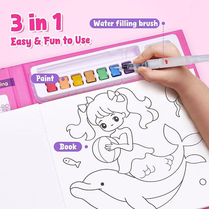 JoyCat Paint with Water Coloring Books, Art & Craft Activity, Princess No Mess Art for Kids Ages 4-8, Craft Kits & Supplies, DIY Creative Activity, Presents for Girls & Boys