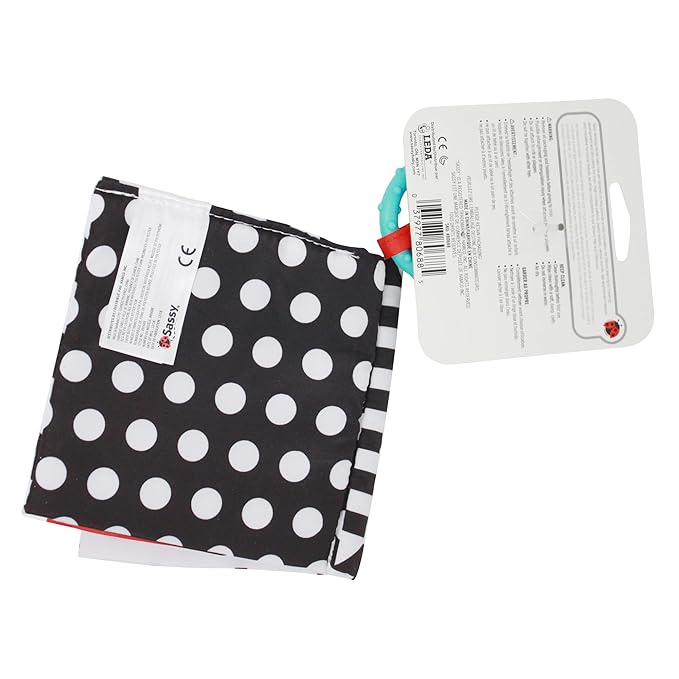 Sassy Peek-a-Boo Activity Book with Attachable Link for On-The-Go Travel, Sensory Play, Black & White, Ages 0+ Months (Pack of 12)
