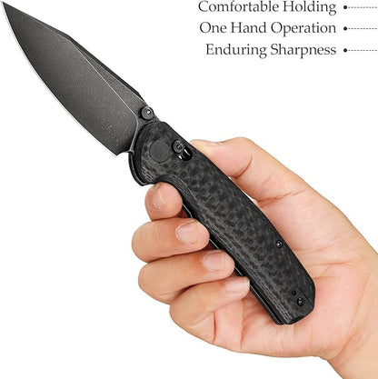 Crossbar Lock Folding Knives, 3.34??14C28N EDC Knife for Men, Pocket Knife with Clip,Thumb Studs,G10 Handle,Outdoor Camping,Hornet-CG