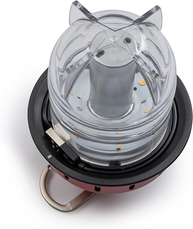 Barebones Beacon Hanging Light ??Red, Rechargeable LED Camping Lantern with Adjustable Brightness ??Weatherproof Vintage-Style Hanging Lantern for Outdoor Adventures and Year-Round Use