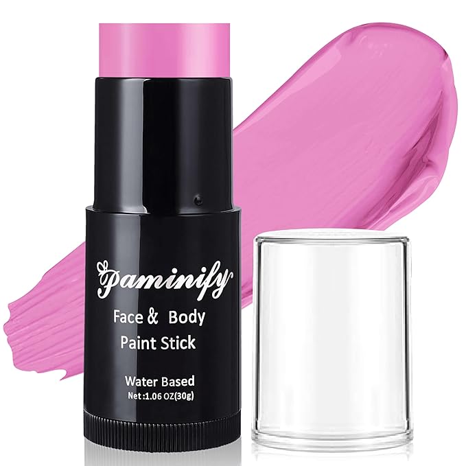 Pink Face Paint Stick,Water-Based Body Paint Stick,Washable Halloween Face Painting for Skeleton Costume,Professional SFX Makeup for Cosplay,Pink Accessories for Spirit Week,1.06 OZ