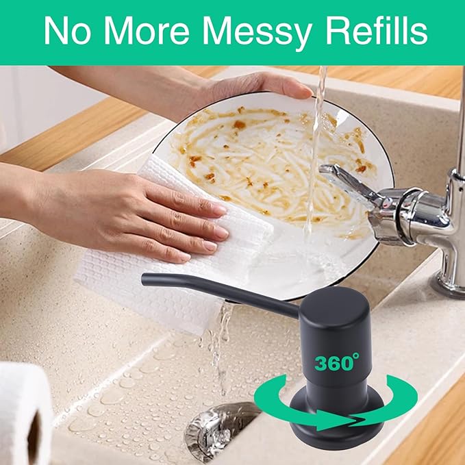 Soap Dispenser for Kitchen Sink, Built in Sink Soap Dispenser, Countertop Soap