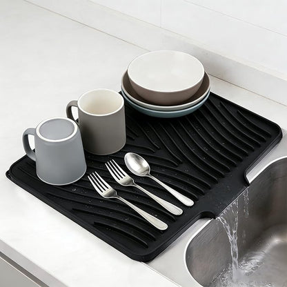 Silicone Dish Drying Mat 16x13, Food-Grade Silicone, Easy Clean Pad