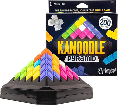 Educational Insights Kanoodle Pyramid - 3D Brain Teaser Puzzles, Single Player Brain Game, Handheld Travel Games for Kids, Challenging Logic Puzzle Games and Gifts for Kids, Teens & Adults Ages 7+