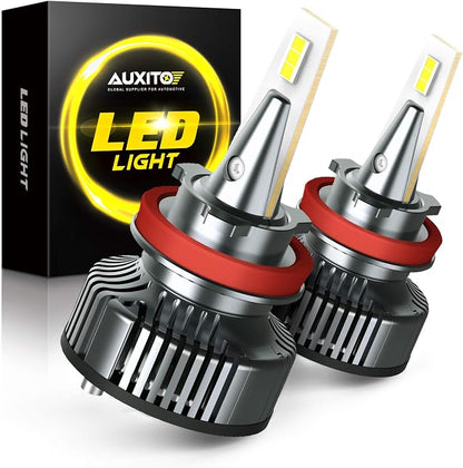 AUXITO H11 LED Bulbs H8 H9 LED Lights, 80W 16,000LM Per Pair, 500 Percent Brighter, 6500K Cool White, Angle Adjustable CanBus Ready Bulbs, Pack of 2 Y13