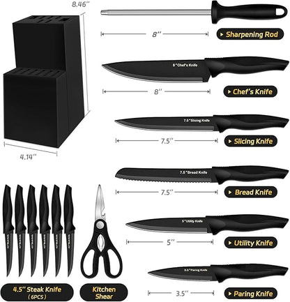 XANAPON Knife Set, 14 Pieces Kitchen Knife Set, High Carbon German Stainless