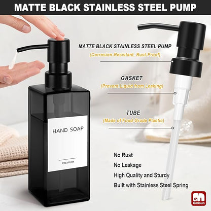 GMISUN Black Glass Soap Dispenser, Hand Soap Dispenser