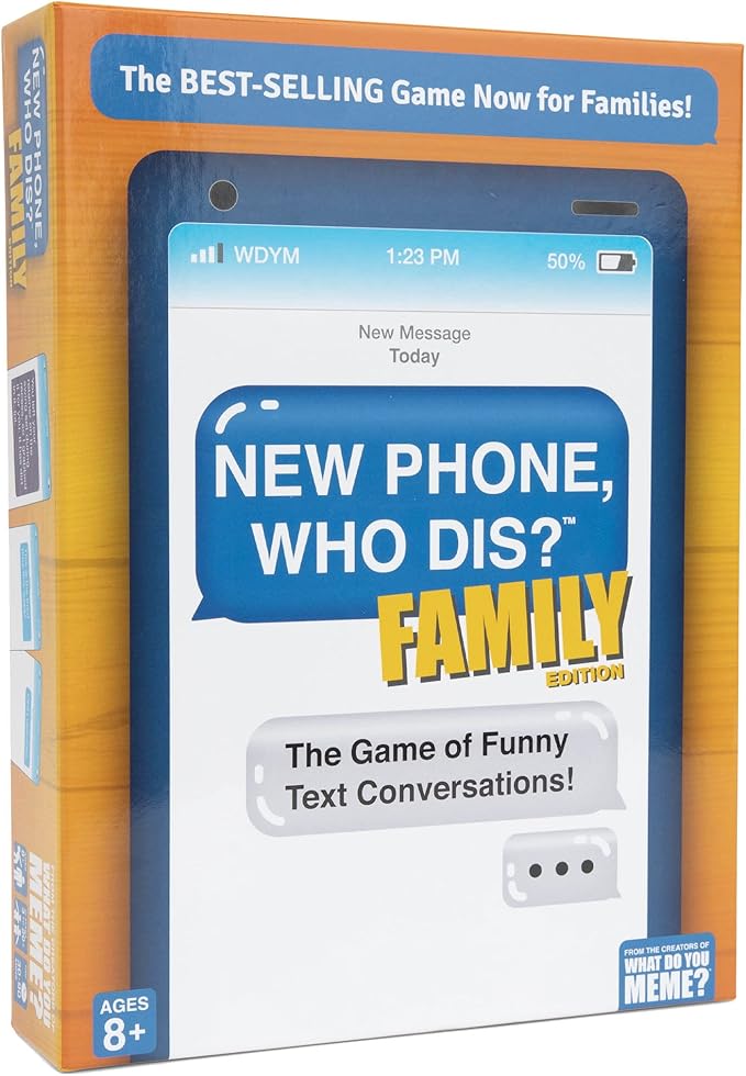New Phone, Who Dis? Family Edition By Relatable, A Fun Choice For Games And Card Games For Family Gatherings, Great For Kids Games, Includes 150 Inbox Cards, 300 Reply Cards, And Instructions