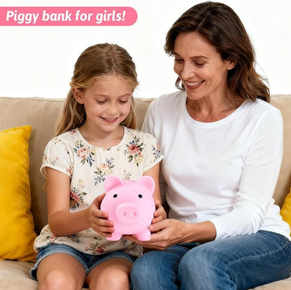 Personalized Cute Plastic Piggy Bank for Kids, Custom Unbreakable Toy Coin Bank with Name, First Toddler Money Box, Birthday, Easter, for Girls & Boys Home Decoration