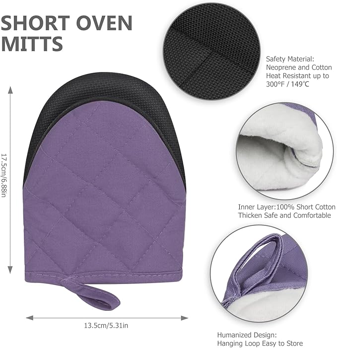 1 Pair Short Oven Mitts