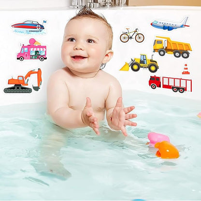 Window Clings Stickers for Kids Window Gel Clings Decals Thick Gel Clings Toddlers and Adults Classroom Home Nursery Airplane Birthday Party Supplies (City Transportation)
