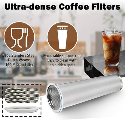 Cold Brew Mason Coffee Maker - 64oz Iced Coffee Pitcher