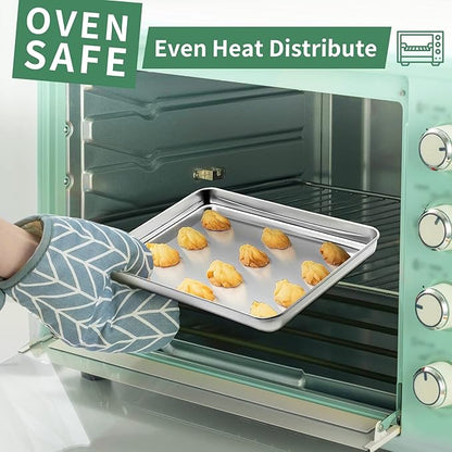 Baking Sheets Set of 2, HKJ Chef Cookie Sheets 2 Pieces & Stainless Steel